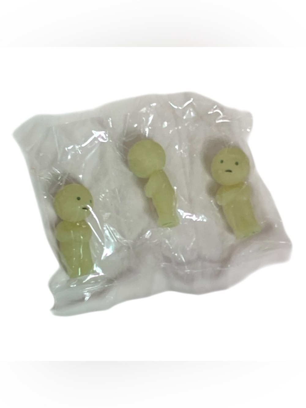 Smiski 3 Heads are better than 1 Work Green Glow in the Dark Figurines